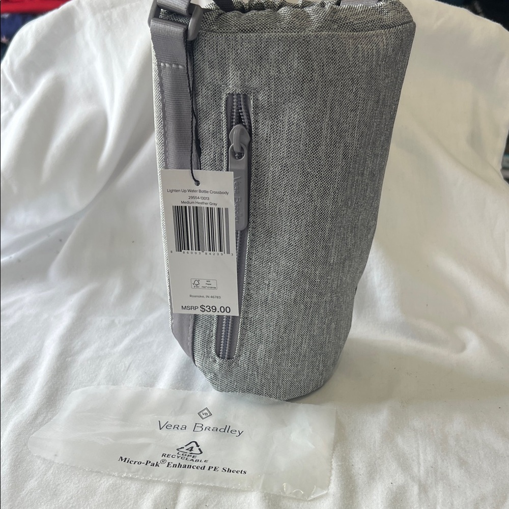 Vera Bradley Light Gray Bottle Holder